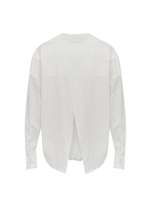 Camicia in popeline con pizzo sul retro BLUGIRL | RA6162 T544A11111